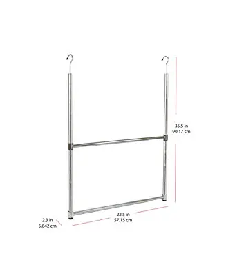2-Tier Portable Adjustable Closet Hanger Rod, Chrome High Quality