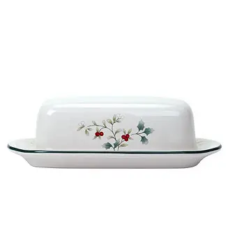 Worldwide Shipping Winterberry Covered Butter Dish