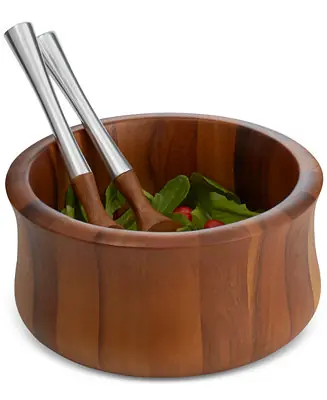 3-Pc. Nara Salad Bowl & Servers Set Fresh Stock
