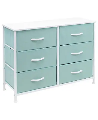 6 Drawers Dresser- Storage Unit with Steel Frame, Wood Top, Fabric Bins - for Bedroom, Closet, Office and more Budget