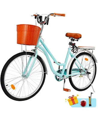 Big Sale 24-Inch Leisure Cruiser Bike with Low Step Frame, Passenger Seat & Removable Footrests