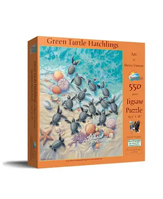 Green Turtle Hatchlings 550 piece Jigsaw Puzzle for Adults One Day Deal