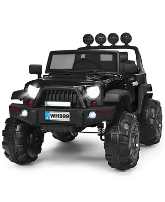 12V Kids Ride On Truck RC Car w/ LED Lights Music Trunk Time-Limited
