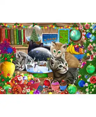 Premium Snow Globe Kitten 1000 piece Jigsaw Puzzle for AdultsChristmas