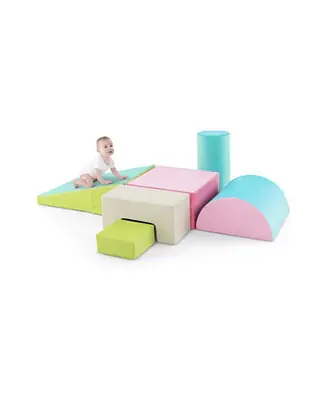 6 Pieces Foam Climbing Blocks Indoor Climb and Crawl Activity Playset with Rectangles Holiday Sale