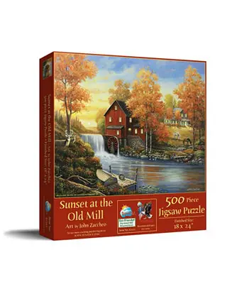 Shop Now Sunset at the Old Mill 500 piece Jigsaw Puzzle for Adults