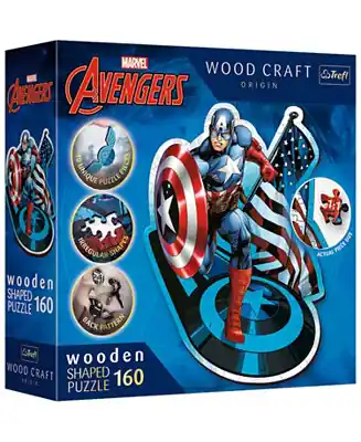 Reduced Price Wood Craft Puzzles Trefl Wood Craft 160 Piece Wooden Puzzle - Marvel - Fearless Captain America