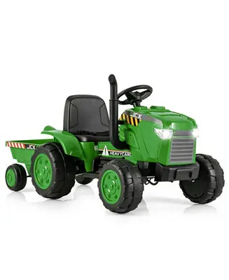 Top Rated 12V Kids Ride On Tractor with Trailer and Remote Control