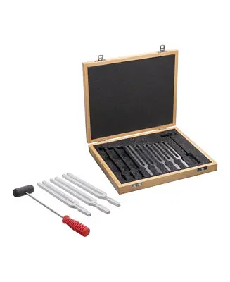 Tuning Forks with Hammer, Aluminum Set, 9 Piece Certified