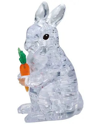 3D Crystal Puzzle - Rabbit White - 43 Piece Crafted