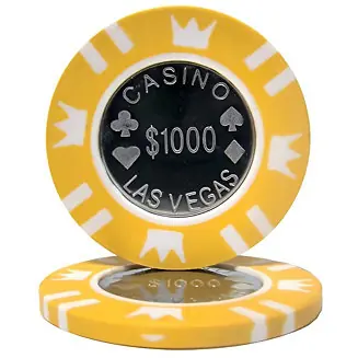 Limited Offer Poker Chips with Coin Inlay - 25-Pack, $1000 Denomination