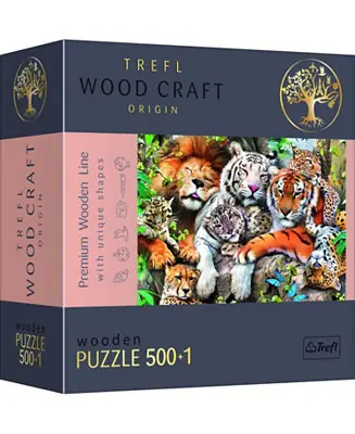 Wood Craft 501 Piece Wooden Puzzle - Wild Cats in the Jungle Popular
