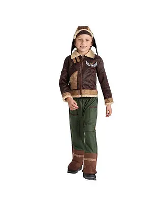 Direct From Manufacturer Kids Aviator Jacket, Pants & Hat Costume Set