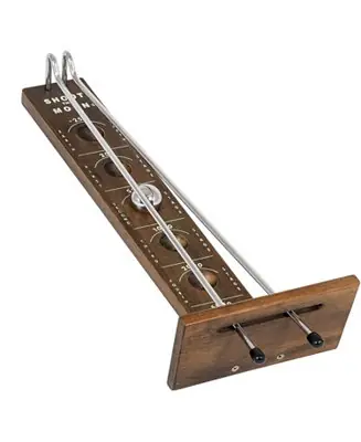 Crafted Shoot The Moon Board Game - Dark Stained Solid Wood - 17.5 in.