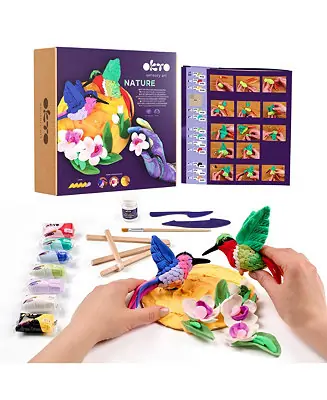 OKTO Air-Dry Clay 3D Painting Kit – 3D Hummingbirds (11.4 x 11.4 in) Free Delivery