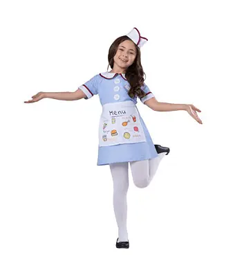 High Quality Kids Diner Waitress Costume Set