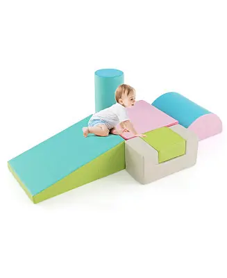 Toddler 6 PCS Climber Play Set Indoor Foam Climb & Crawl Activity Blocks w/ Cover Multicolor Grab Now