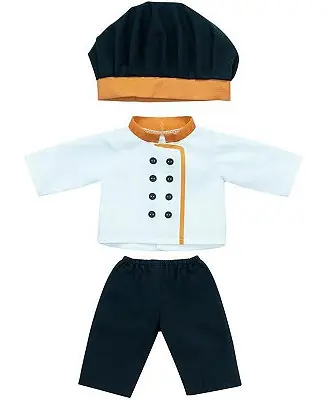 In Demand Careers Collection - Chef Doll Outfit with Double Breased Jacket, Pants and Hat for 15" Baby Dolls