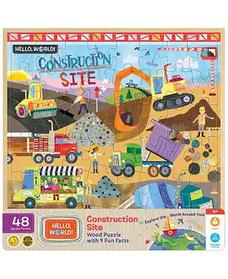 MasterPieces Hello, World! - Construction Site 48 Piece Wood Puzzle Free Shipping