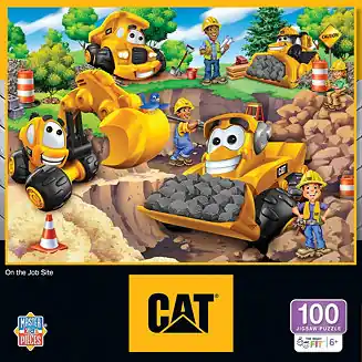 Warranty Included MasterPieces CAT - On the Job Site 100 Piece Jigsaw Puzzle for Kids