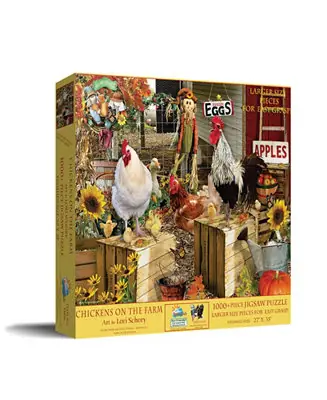 Chickens on the Farm 1000 piece Jigsaw Puzzle for Adults Large Pieces Thanksgiving Final Sale