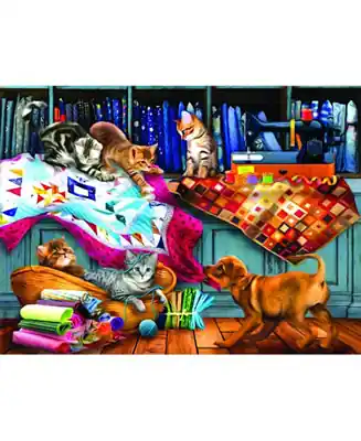 Quilting Room Mischief 1000 piece Jigsaw Puzzle for Adults Free Returns