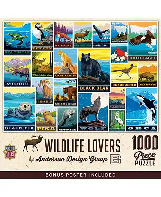 Vintage Posters - Wildlife Lovers 1000 Piece Jigsaw Puzzle Premium