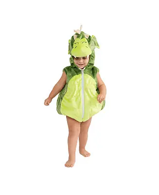 Money Back Guarantee Green Dragon Hooded Romper Costume - Infants Boys