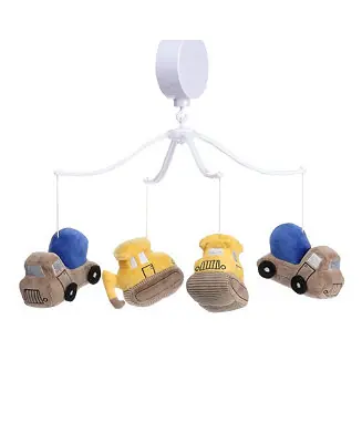 Construction Zone Musical Baby Crib Mobile Soother Toy- Trucks Money Back Guarantee