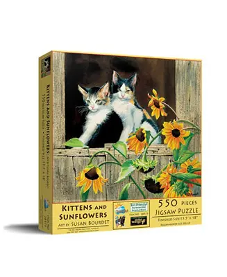 Kittens and Sunflowers 550 piece Jigsaw Puzzle for Adults Direct From Manufacturer