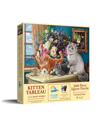 Kitten Tableau 500 piece Jigsaw Puzzle for Adults Free Shipping