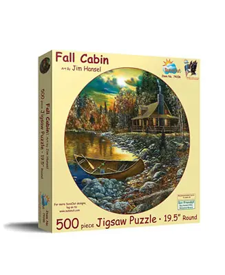 Fall Cabin 500 piece Jigsaw Puzzle for Adults Round Exclusive Offer