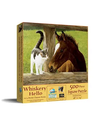 Budget A Whiskery Hello 500 piece Jigsaw Puzzle for Adults