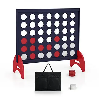 Giant 4-in-a-row Game Set Wooden Jumbo 4-to-Score Game with Carrying Bag Secure Checkout