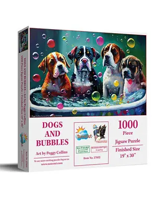 Original Dogs and Bubbles 1000-piece Jigsaw Puzzle for Adults