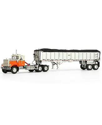 Get Yours DCP 1/64 Orange Chevrolet Bison Day Cab with East End Dump Trailer 60-1925