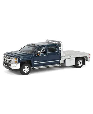 1/64 2016 Silverado 3500 Flatbed Dually Truck, Blue Exclusive Greenlight Price Drop