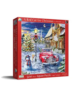 Handmade A Red Car for Christmas 500 piece Jigsaw Puzzle for Adults Christmas
