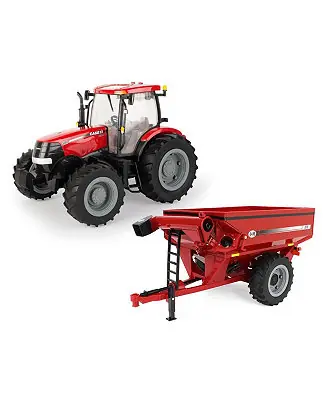 1/16 Case IH Puma 180 Tractor & Red J&M 875 Grain Cart Set, Big Farm Get Yours