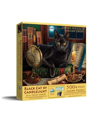 Deal Black Cat by Candlelight 500 piece Jigsaw Puzzle for Adults Large Pieces