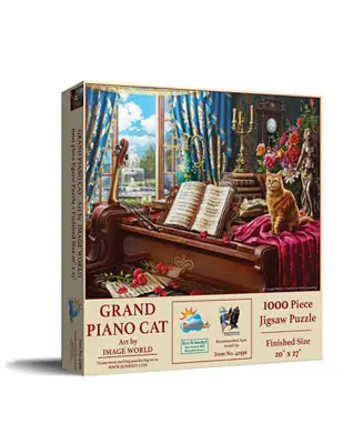 Final Sale Grand Piano Cat 1000 piece Jigsaw Puzzle for Adults