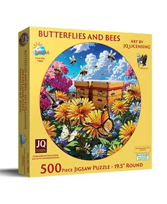Butterflies and Bees 500 piece Jigsaw Puzzle for Adults Round Luxury