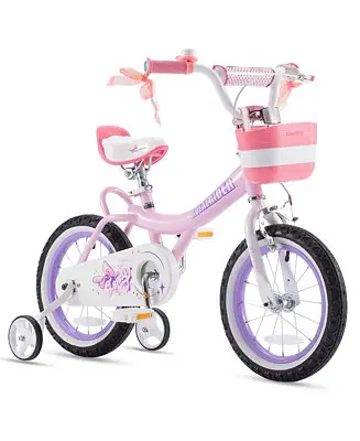 New Release Jenny Princess 14" Kids Bike with Enclosed Chain Guard, Training Wheels, Basket, Bell & Tool Kit for Ages 3 to 5, Pink EL