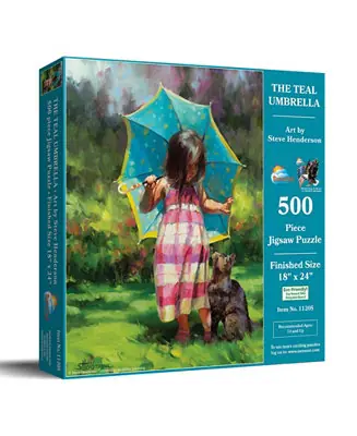 The Teal Umbrella 500 piece Jigsaw Puzzle for Adults Weekend Sale