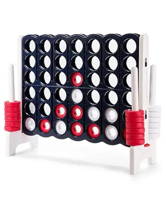 Giant 4 in A Row Jumbo 4-to-Score Game Set Kids Adults w/ 42 Jumbo Rings No Minimum Order