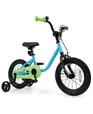 Buy Today Kids Training Bike with Adjustable Seat Dual Brakes Rubber Tires and Removable Wheels