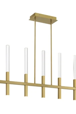 Benicio Linear Chandelier Ceiling Light in Gold Sale