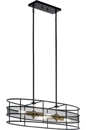 Today Only Piston 4 Light 12 inch Black Chandelier Oval Pendant Ceiling Light, Oval