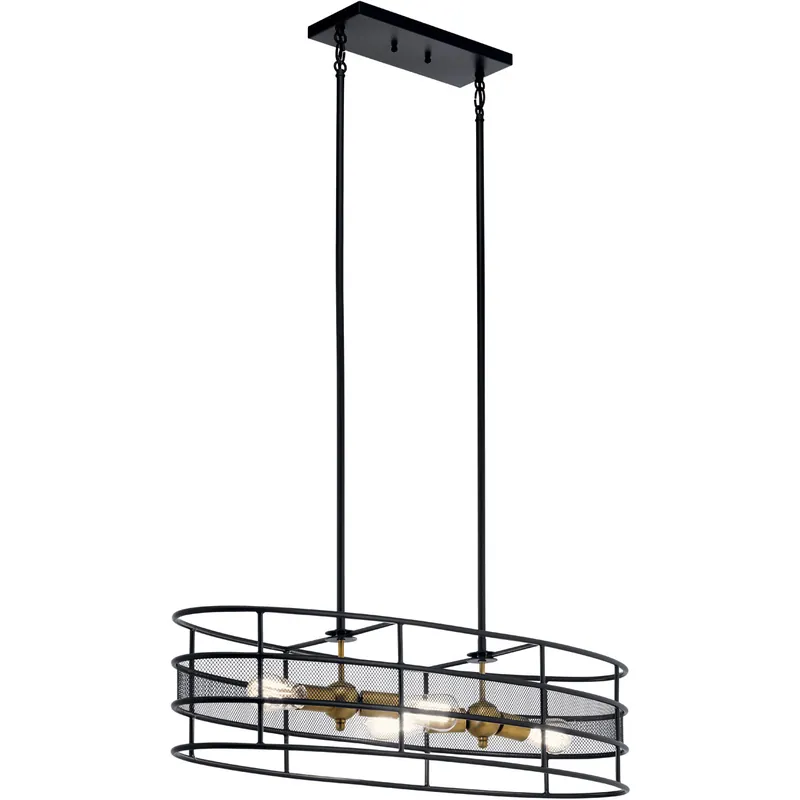 Today Only Piston 4 Light 12 inch Black Chandelier Oval Pendant Ceiling Light, Oval