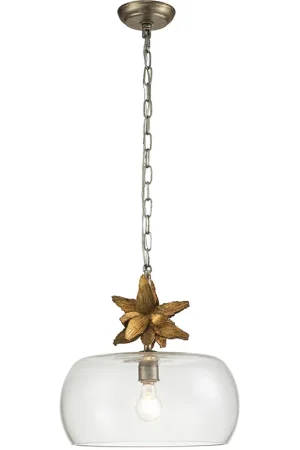Toissant 1 Light 15.5 inch Gold Leaf and Silver Leaf Pendant Ceiling Light Grab Now